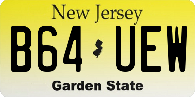 NJ license plate B64UEW