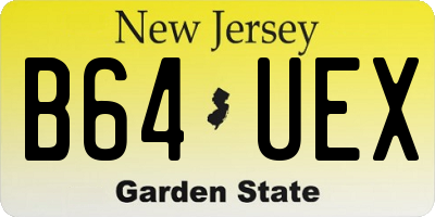 NJ license plate B64UEX