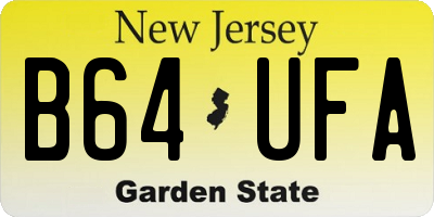 NJ license plate B64UFA