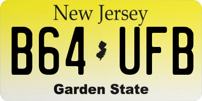 NJ license plate B64UFB