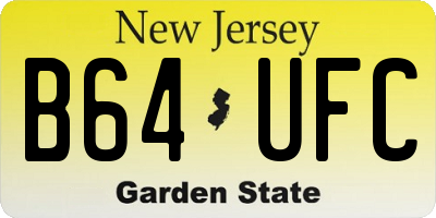NJ license plate B64UFC