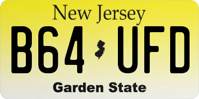 NJ license plate B64UFD