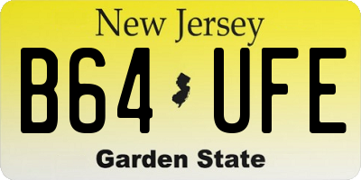 NJ license plate B64UFE