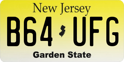 NJ license plate B64UFG