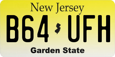 NJ license plate B64UFH