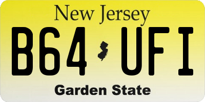 NJ license plate B64UFI