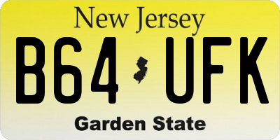 NJ license plate B64UFK