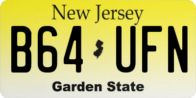 NJ license plate B64UFN