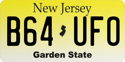 NJ license plate B64UFO
