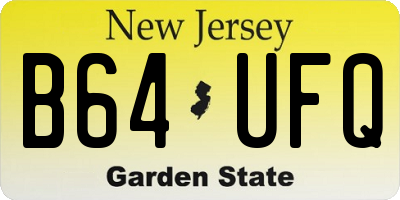 NJ license plate B64UFQ