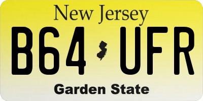 NJ license plate B64UFR