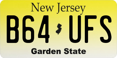 NJ license plate B64UFS