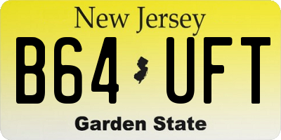 NJ license plate B64UFT