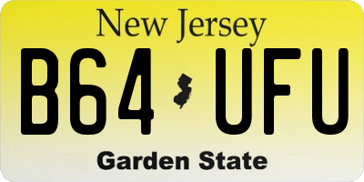 NJ license plate B64UFU