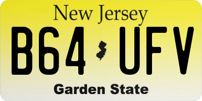 NJ license plate B64UFV