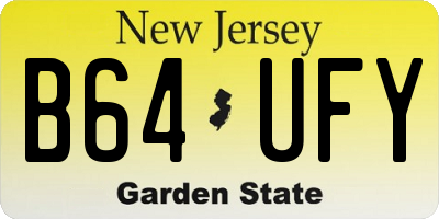 NJ license plate B64UFY