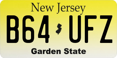NJ license plate B64UFZ