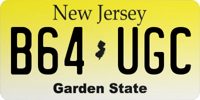 NJ license plate B64UGC