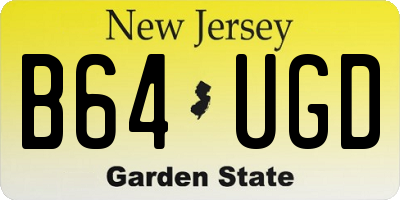 NJ license plate B64UGD
