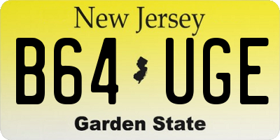 NJ license plate B64UGE