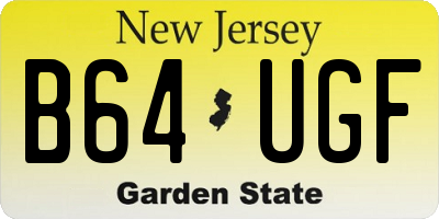 NJ license plate B64UGF