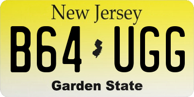 NJ license plate B64UGG
