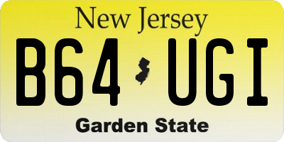 NJ license plate B64UGI