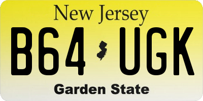 NJ license plate B64UGK