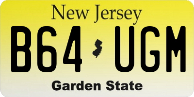 NJ license plate B64UGM