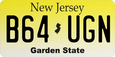 NJ license plate B64UGN