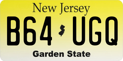 NJ license plate B64UGQ