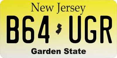NJ license plate B64UGR