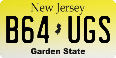 NJ license plate B64UGS