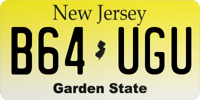 NJ license plate B64UGU