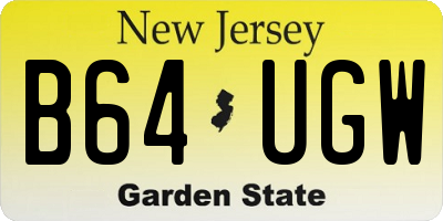 NJ license plate B64UGW
