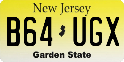 NJ license plate B64UGX