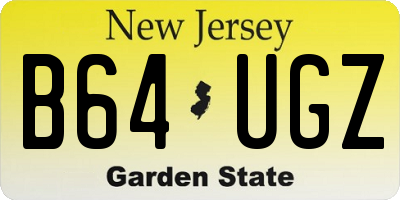 NJ license plate B64UGZ