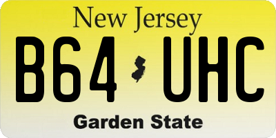 NJ license plate B64UHC