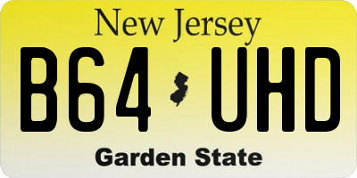NJ license plate B64UHD