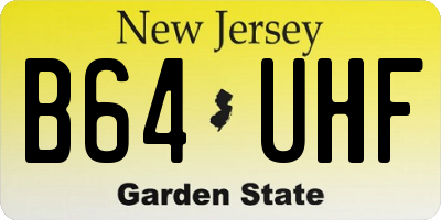 NJ license plate B64UHF