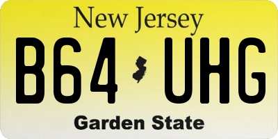 NJ license plate B64UHG