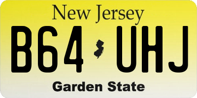 NJ license plate B64UHJ