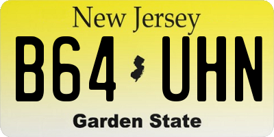 NJ license plate B64UHN