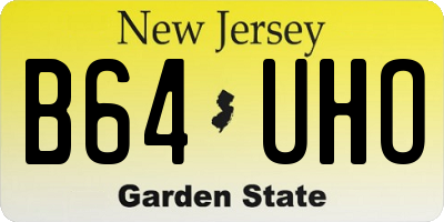 NJ license plate B64UHO