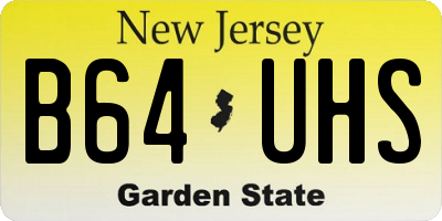 NJ license plate B64UHS