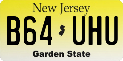 NJ license plate B64UHU