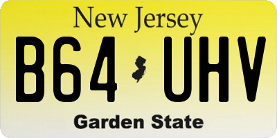 NJ license plate B64UHV