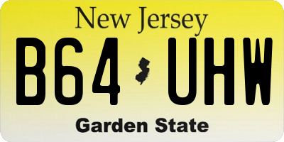 NJ license plate B64UHW