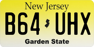 NJ license plate B64UHX