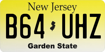 NJ license plate B64UHZ